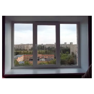 Металопластикове вікно Rehau Euro 70 тристулкове з поворотно-відкидною стулкою 2700x1400 мм-2