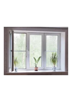 Металлопластиковое окно Veka Softline 76 трёхстворчатое с поворотно-откидной створкой 2200x1000 мм