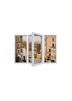 Металопластикове вікно Viknaroff Fenster 500 тристулкове з поворотно-відкидною стулкою 2200x1300 мм