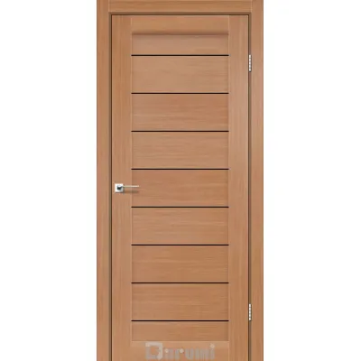 Межкомнатные Двери Darumi Doors Leona дуб натуральный Черное стекло Ламинатин-0
