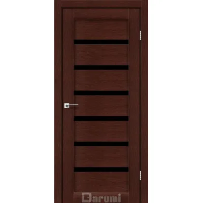 Міжкімнатні Двері Darumi Doors Vela венге панга Чорне скло Ламінатин-0