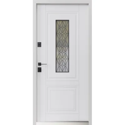 Вхідні Двері Геліос ArWood RAL 7016/ПВХ біле дерево Sarmak-1
