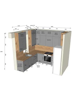 Мебель Вариант Кухни №52 19.02.2024