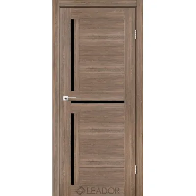 Міжкімнатні Двері Leador Doors Lazio Чорне скло ПВХ плівка-1