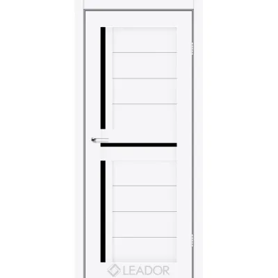 Міжкімнатні Двері Leador Doors Lazio Чорне скло ПВХ плівка-2