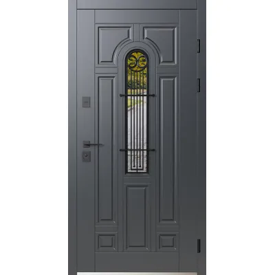 Вхідні Двері Лучія ArWood RAL 7016/ПВХ біле дерево Sarmak-0