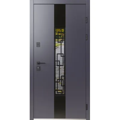 Вхідні Двері Монако ArWood спил сірий/ПВХ біле дерево Sarmak-0