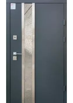 Двері Стріт Норд метал Антрацит 7021 фарба/МДФ біле дерево Vinorit "Qdoors"