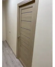 Двері Leador Doors Neapol сіре дерево Чорне скло