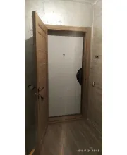 Двері Leador Doors Neapol сіре дерево Чорне скло