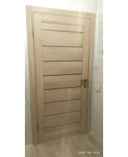 Двері Leador Doors Neapol сіре дерево Чорне скло