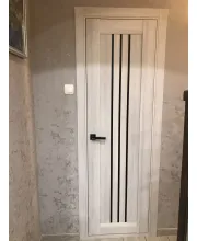 Міжкімнатні Двері Leador Doors Verona Чорне скло ПВХ плівка