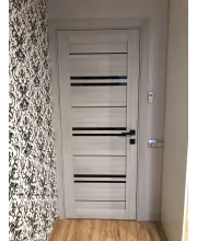 Міжкімнатні Двері Leador Doors Malta монблан Чорне скло ПВХ плівка