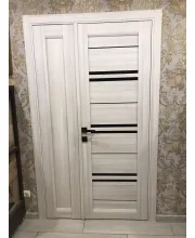 Міжкімнатні Двері Leador Doors Malta монблан Чорне скло ПВХ плівка