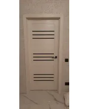Міжкімнатні Двері Leador Doors Sovana дуб латте Чорне скло ПВХ плівка