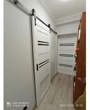 Міжкімнатні Двері Leador Doors Malta Чорне скло ПВХ плівка