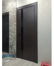 Межкомнатные Двери Darumi Doors Plato Line PTL-04 венге панга Черное стекло Ламинатин Межкомнатные Двери Darumi Doors Plato Line PTL-04 венге панга Черное стекло Ламинатин