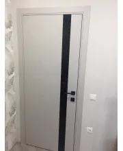 Міжкімнатні Двері Darumi Doors Plato Line PTL-04 дуб ольс Чорне скло Ламінатин