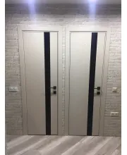 Міжкімнатні Двері Darumi Doors Plato Line PTL-04 дуб ольс Чорне скло Ламінатин