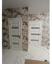 Міжкімнатні Двері Leador Doors Malta Чорне скло ПВХ плівка