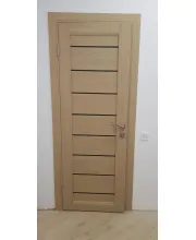 Міжкімнатні Двері Leador Doors Neapol дуб мокко Чорне скло ПВХ плівка