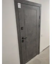 Входные Двери Ультра Мироу мрамор темный белая эмаль + зеркало Qdoors