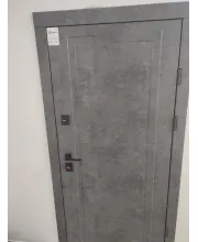Входные Двери Ультра Мироу мрамор темный белая эмаль + зеркало Qdoors