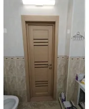 Міжкімнатні Двері Leador Doors Sovana дуб мокко Чорне скло ПВХ плівка