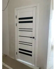 Міжкімнатні Двері KFD Comfort Чорне скло Ламінатин