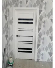 Міжкімнатні Двері KFD Comfort Чорне скло Ламінатин