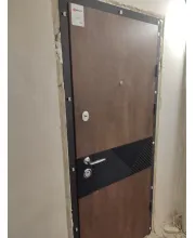 Входные Двери Сопрано-М спил дерева коньячный Qdoors