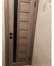 Межкомнатные Двери Darumi Doors Bordo орех бургун Черное стекло Ламинатин