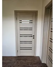 Міжкімнатні Двері Leador Doors Sicilia Чорне скло ПВХ плівка