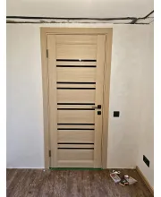 Міжкімнатні Двері Leador Doors Sicilia Чорне скло ПВХ плівка
