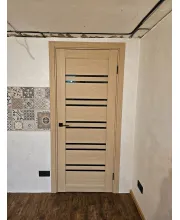 Міжкімнатні Двері Leador Doors Sicilia Чорне скло ПВХ плівка