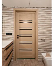 Міжкімнатні Двері Leador Doors Sicilia Чорне скло ПВХ плівка