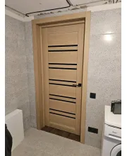 Міжкімнатні Двері Leador Doors Sicilia Чорне скло ПВХ плівка