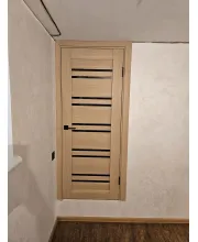 Міжкімнатні Двері Leador Doors Sicilia Чорне скло ПВХ плівка
