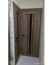 Межкомнатные Двери Korfad Florence FL-03 Черное стекло ПВХ плёнка