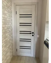 Межкомнатные Двери Leador Doors Sicilia монблан Черное стекло ПВХ плёнка Межкомнатные Двери Leador Doors Sicilia монблан Черное стекло ПВХ плёнка