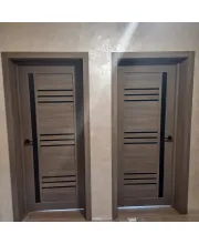 Міжкімнатні Двері Leador Doors Compania Чорне скло ПВХ плівка
