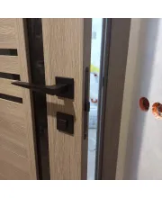 Міжкімнатні Двері Leador Doors Compania Чорне скло ПВХ плівка