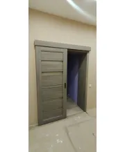 Міжкімнатні Двері Leador Doors Cremona білий матовий Чорне скло ПВХ плівка