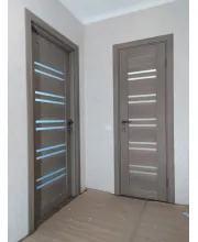 Міжкімнатні Двері Leador Doors Sicilia Чорне скло ПВХ плівка