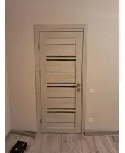 Міжкімнатні Двері Leador Doors Malta монблан Чорне скло ПВХ плівка
