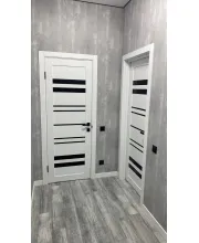 Міжкімнатні Двері KFD Comfort Чорне скло Ламінатин