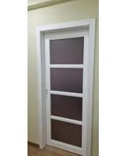 Міжкімнатні Двері Darumi Doors Avant білий матовий сатин бронза Ламінатин