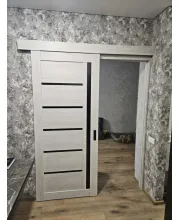 Міжкімнатні Двері StilDoors SOFIA Чорне скло ПВХ плівка