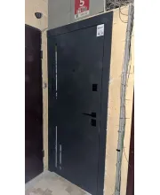 Входные Двери Премиум Триони-Аk антрацит/белая шагрень "Qdoors"