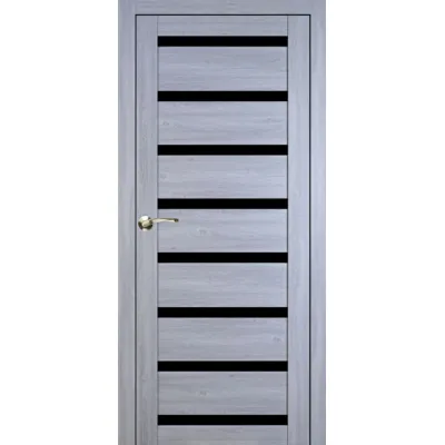 Міжкімнатні Двері Portalino Doors PL-ECO-3 Чорне скло Ламінатин-1
